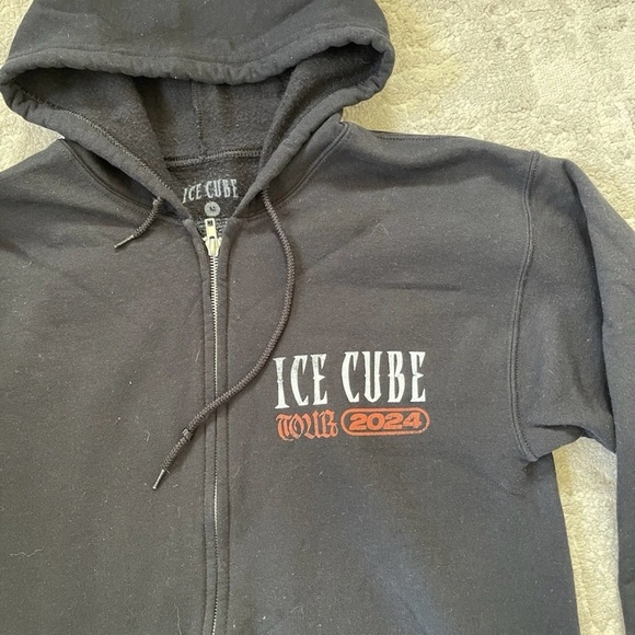 Ice Cube 2024 Tour Zip Up Hoodie - Size Mens Medium - Black - Picture 4 of 8